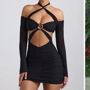 Oh Polly Black Cut-Put Mini Dress